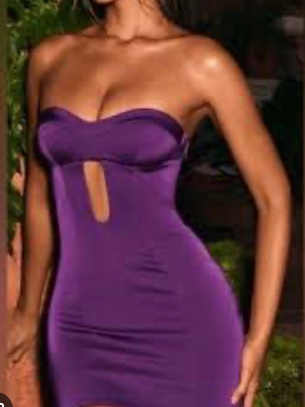 Oh Polly BNWT Strapless Purple satin cutout Bodycon Mini Dress